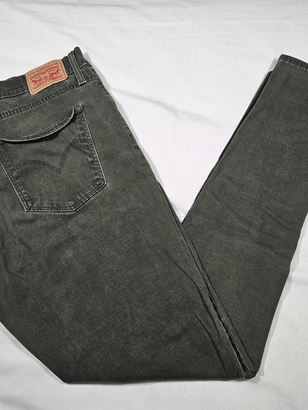 Levi's Women's 720 High Rise Super Skinny Jeans W32 L30 Green Stretch Denim